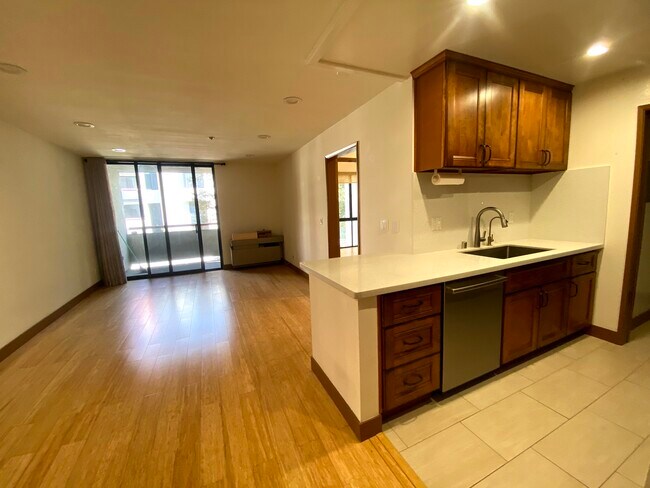 Sala de estar y encimera de cocina - 222 S Central Ave