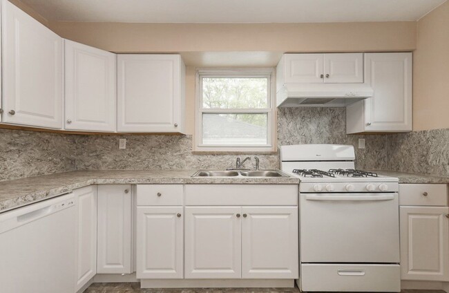 Kitchen showing cabinets and stove - 390 E Lake Ave