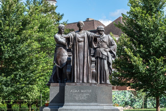 There are many art installations on the University campus near King Park.