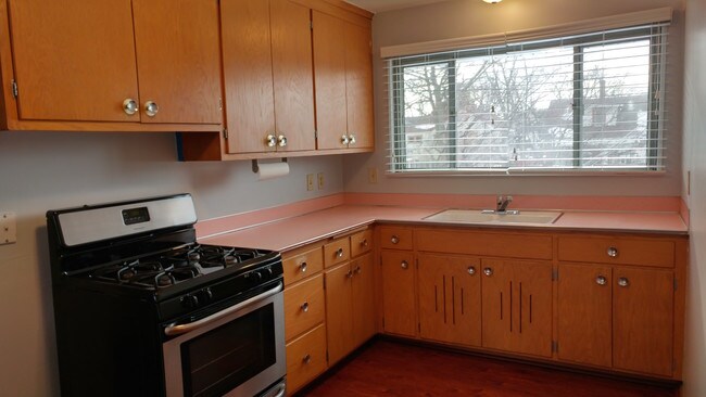 Kitchen overlooks backyard. - 3904 Longfellow Ave