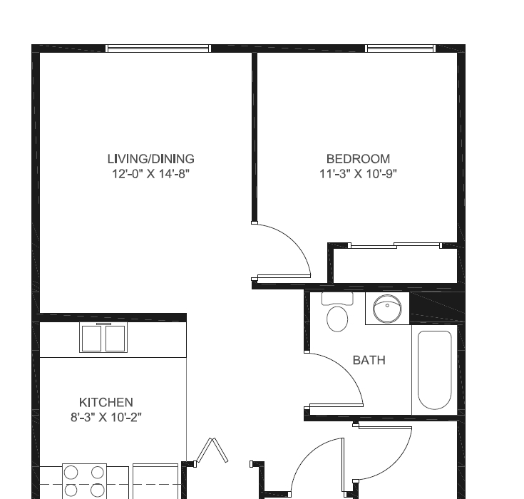 1BR/1BA - Carlyle Apartments