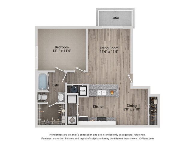A2_752_1Habitación_1Baño - The Quarry Apartments