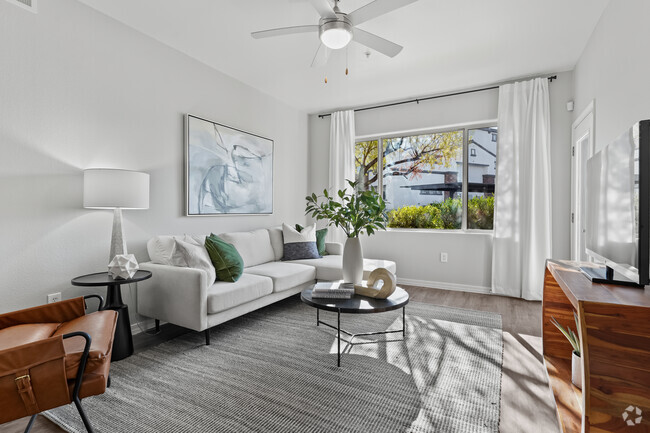 Partially Remodeled Living Room - Cornerstone Park Apartments