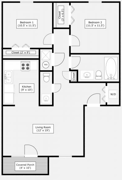2HAB/1.5BA - Cedar Creek Apartments