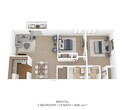 2 Bedroom, 1.5 Bath 906 sq. ft.