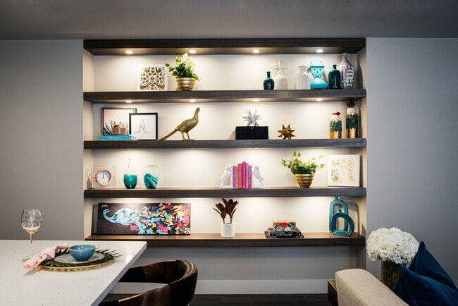 Built-in Shelves with Under Mounted Cabinet Lighting - The First Residences at First National