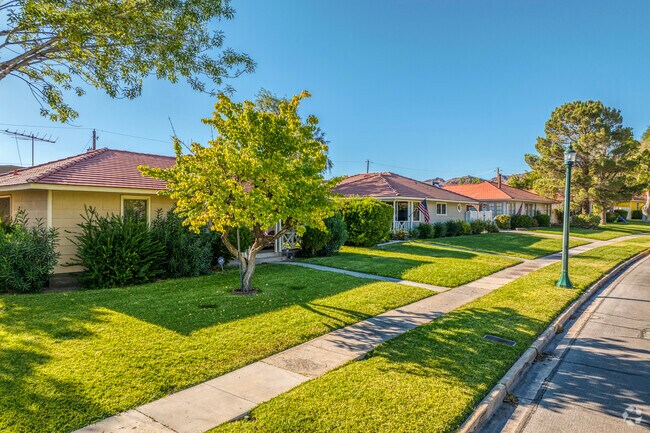 A row of historic homes near downtown where families who build the Hoover Dam lived.