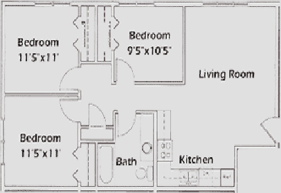 3BR/1BA - Stadium Heights Apartments