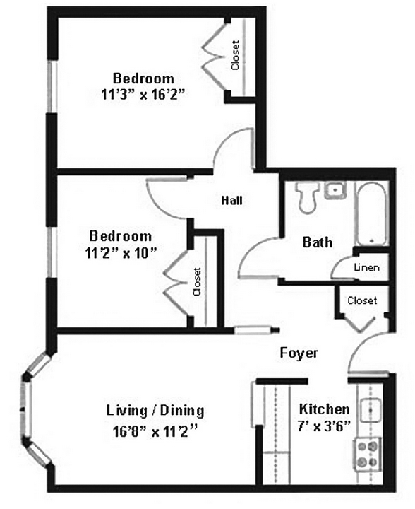 2BR/1BA - River Edge Manor