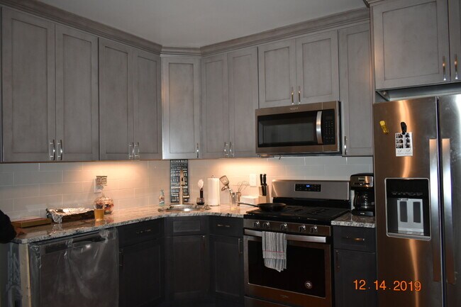 Newly renovated kitchen (wood cabinets, stainless steel appliances, granite countertop, dishwasher - 101 Columbus Ave