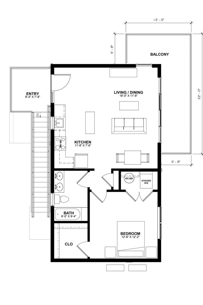 Style 6 - Second floor - RiverBluff Townhouses