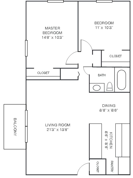 Four Seasons Apartments and Townhomes – 2 BD Garden
