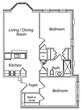 2 Bedroom, 1 Bath