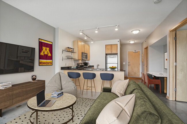 Hennepin Floorplan Living Room - Solhaus Apartments & Tower