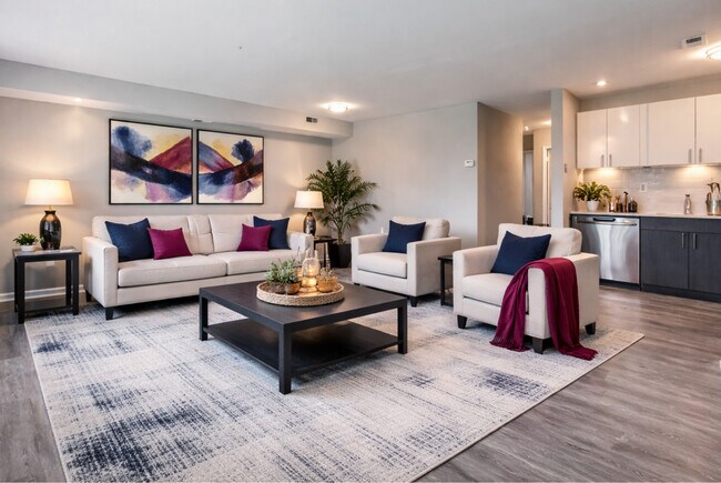 Sala de estar - The Crossings at Neshaminy Apartments