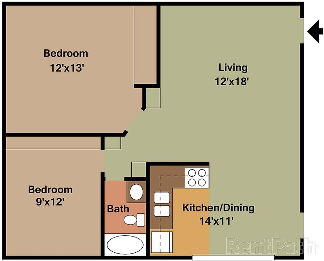 Foto principal - 910 SqFt 2 Bedroom Apartment