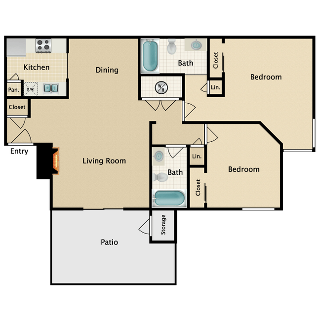 Building Photo - Beautiful and bright 2 bed 2 bath! Don't miss out on this stunning view!