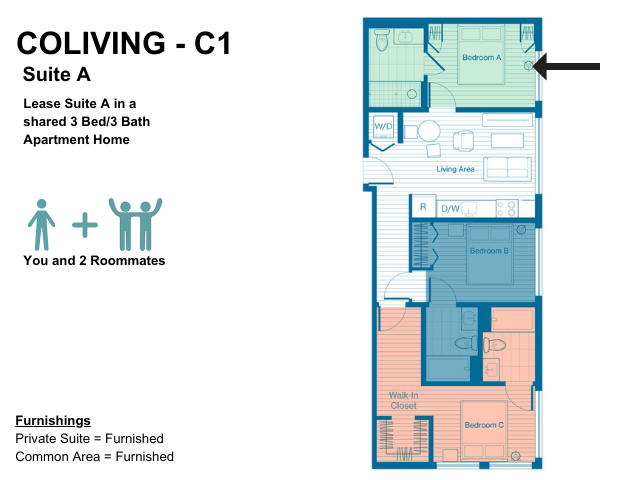 C1 - Dormitorio A - Amueblado - X Denver