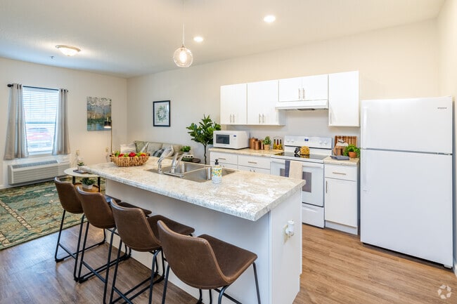 The Audrey - 1 BD, 1BA - 622SF - Kitchen A - Homestead Village Fort Wayne - Active Living 55+