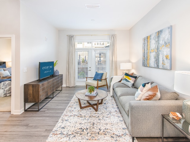 Living Room - Overture Greenville	 55+ Active Adult Apartment Homes