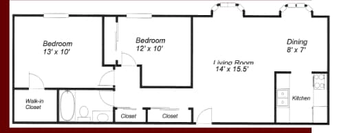 2BR/1BA - Cherry Ridge Apartments