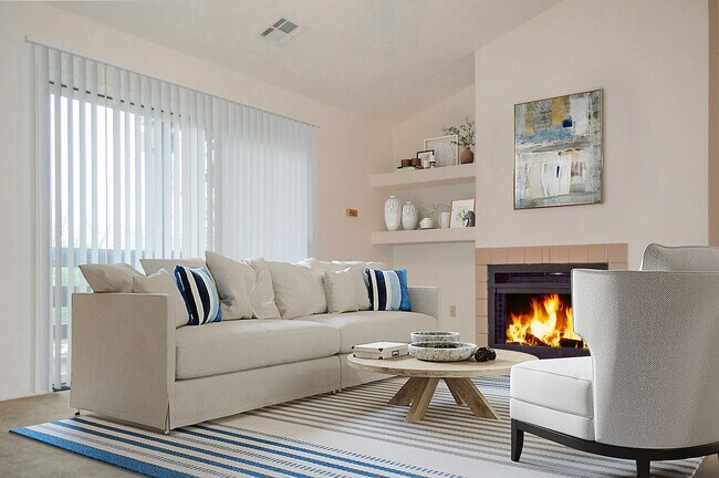 Chimenea en la sala de estar - Pointe Inverness