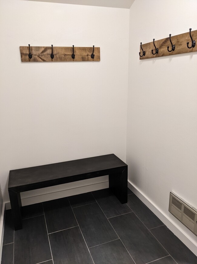 Mud room bench and coat racks - 38 Logan Ave
