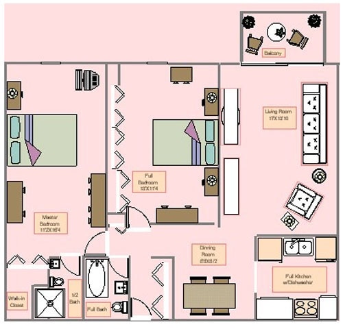Tallmadge Oaks – Two Bedroom (w/ Balcony / Patio