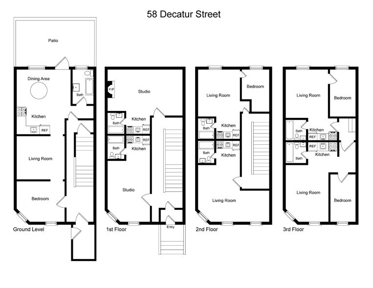 Plano de planta - 58 Decatur St