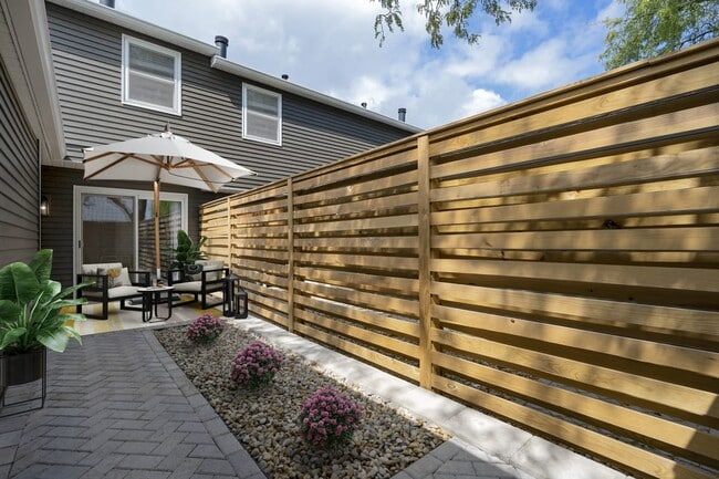 Patio  Private Patio Seating - Dublin Park Rental Townhomes
