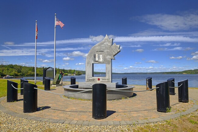 The Alaska Highway Memorial at Charlie Lake is a well-known landmark.