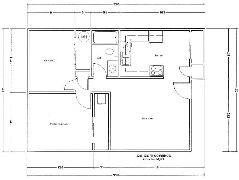 2BR/1BA - 1221-1223 W Governor St