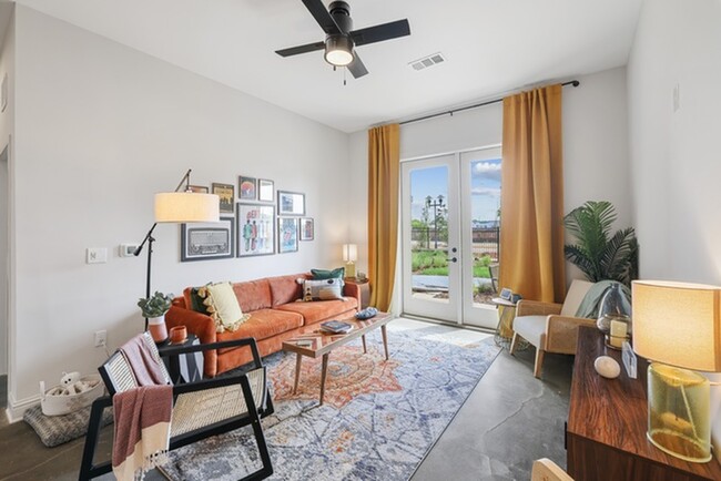 The Ashworth: Spacious Living Room with Concrete Floors* - Metronome Mid City