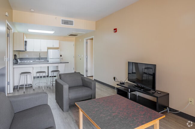2BR, 2BA - 815SF - Living Room - International Village UCR Student Housing Apartments
