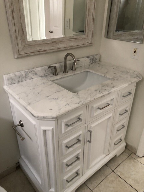 quartz bathroom - Purdue Terrace Apartments