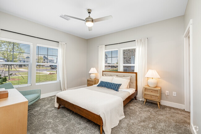 2BR, 2BA - 1,096SF - Primary Bedroom - The Rivi