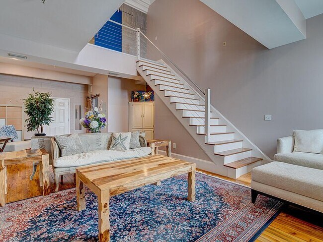 Entertainment area and staircase to 2nd floor master loft/bathroom suite - 21 N Front St
