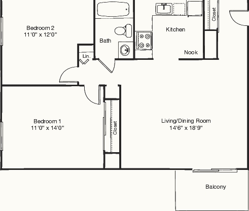 2BR/1BA - Gabrielle Apartments