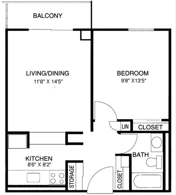 Plano de planta - Clark East Tower Apartments