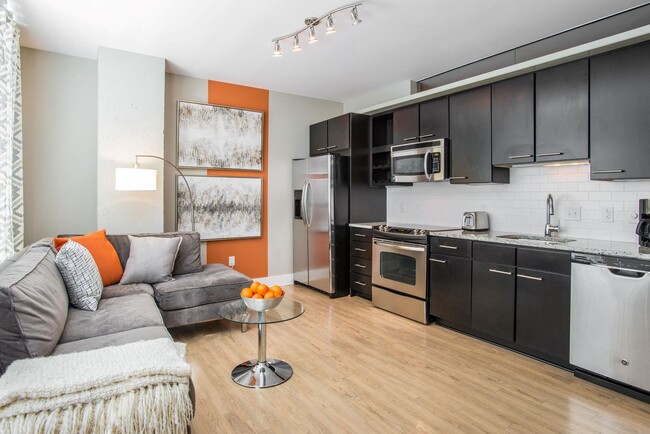 Apartment kitchen and living area at The Lex - Lex and Leo at Waterfront Station