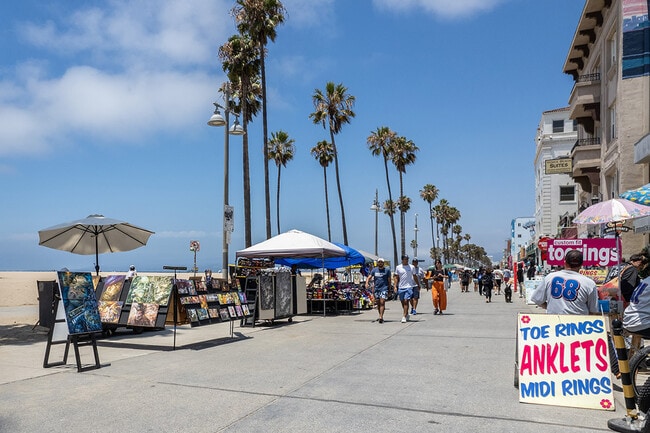 Venice Beach Boardwalk is a famous tourist destination.