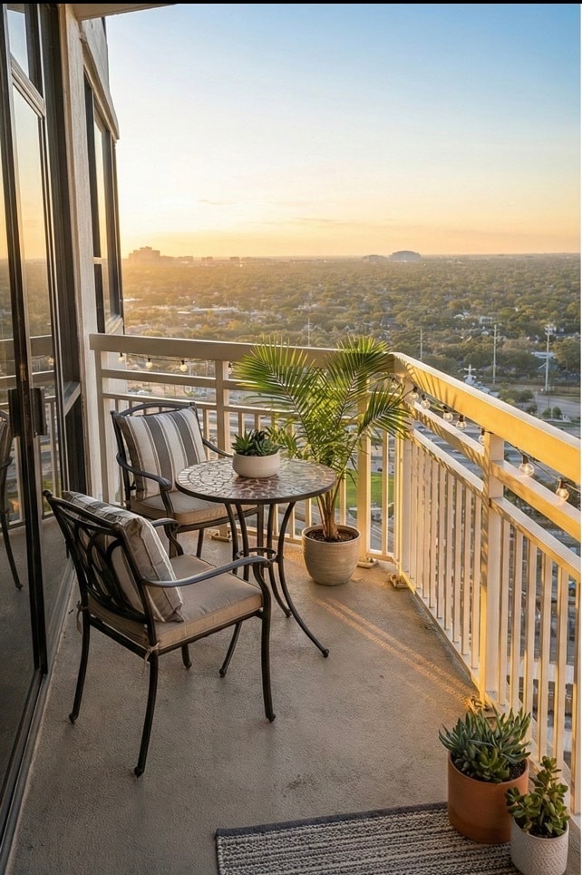 Balcony with extensive skyline views - 15 Greenway Plz Apartment