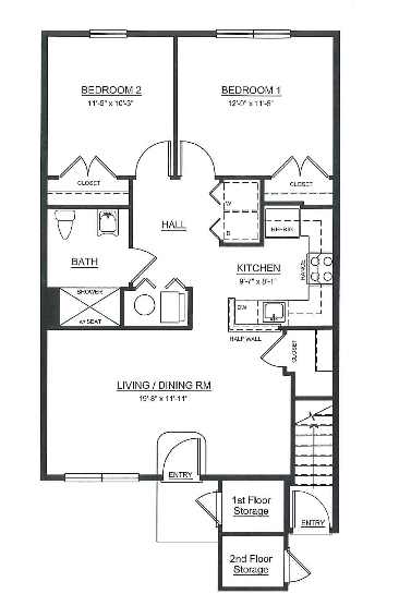 2HAB/1BA - Stony Run Apartments