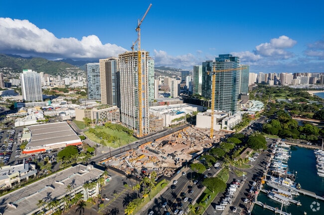 Foto de la construcción de octubre de 2021 - Victoria Place at Ward Village