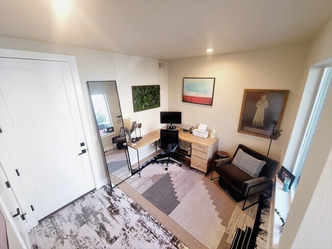 View of office from the stairs, enough room for a big desk and reading chair - 1581 Grove St