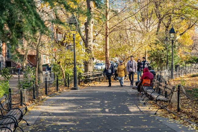 Residents in Greenwich Village can go on a stroll through Washington Square Park.