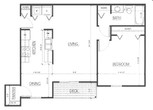 1 Bed, 1 Bath - 696 sq ft