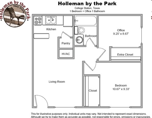 1HAB/1BA - Holleman by the Park