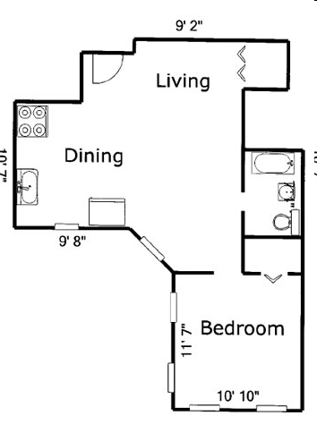 1HAB/1BA - 66 North 9th Street Apartments