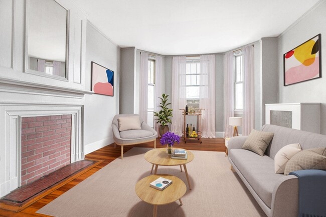 Living area (virtually staged) - President Madison Apartments